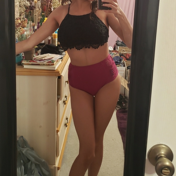 Other - Plum High-Waisted Bikini Bottoms